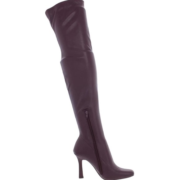 NWT Steve Madden Prowl Burgundy Faux Leather Thigh High Over Knee Boots 6.5 - Picture 4 of 9